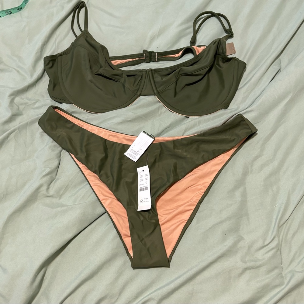 J Crew Olive Bikini Set